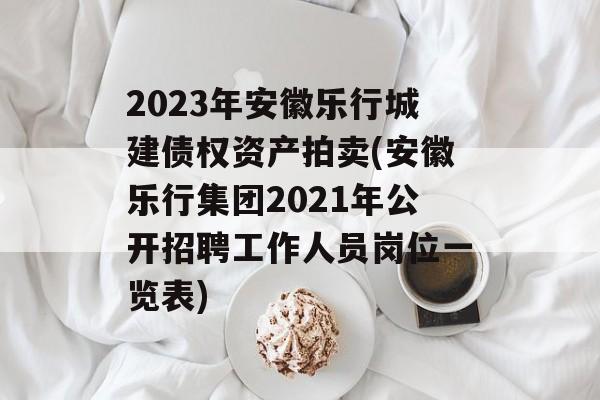 2023年安徽乐行城建债权资产拍卖(安徽乐行集团2021年公开招聘工作人员岗位一览表)