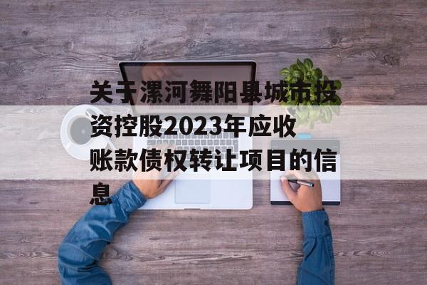 关于漯河舞阳县城市投资控股2023年应收账款债权转让项目的信息